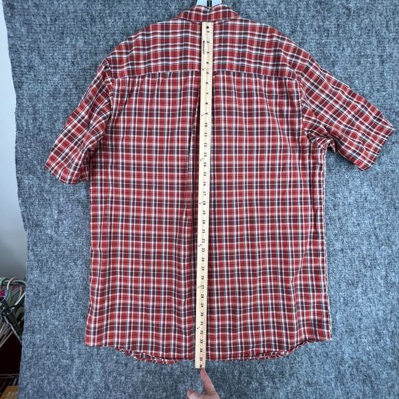 Columbia Mens Casual Button-Up‎ Shirt 2XT Tall Red Plaid Easy Care Short Sleeve - Picture 7 of 8